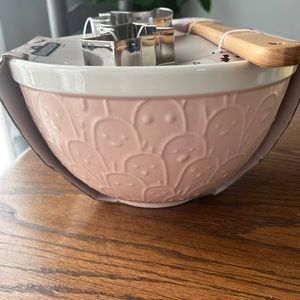 The Bakeshop PINK Ghost Mixing bowl with cookie cutters and spatula